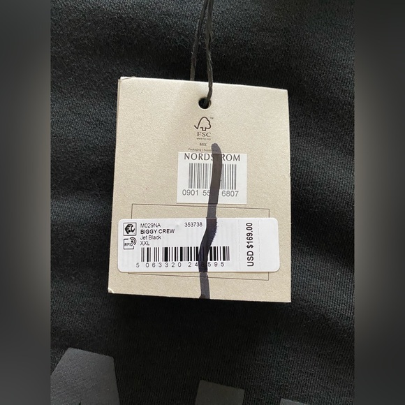 AllSaints Biggy Logo Sweatshirt Men’s XXL Black Oversized Crewneck Pullover - Picture 10 of 12